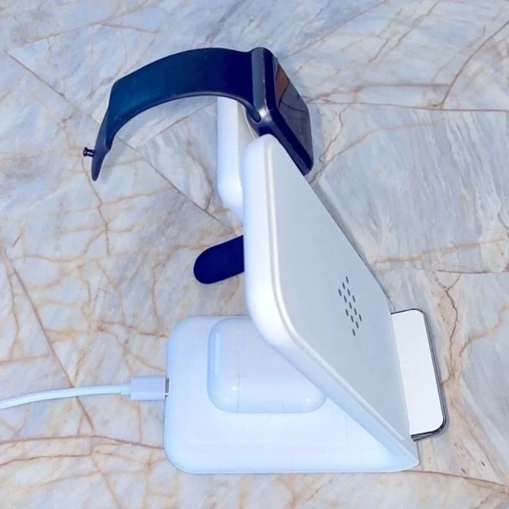 3 in 1 Wireless Charging Station with QC 3.0 Adapter Compatible with iWatch